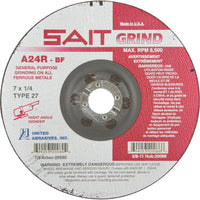 United Abrasives A24R Long Life Grinding Wheel - 12 Pack-Abrasive Material: Aluminum Oxide