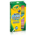 Crayola Washable Super Tips Markers - 24 Pack-Ensure your budding artist has the perfect colours for drawing and colouring with Crayola SuperTips Washable Markers. This 24 pack provides a full spectrum of colours to choose from, and each no-bleed marker features a specially designed conical tip that can make both thick and thin lines. Perfect for kids aged three and up, these markers wash off skin and out of most fabrics for easy cleanup.