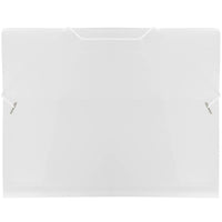 JAM Paper Plastic Paper Holder Action Case with Elastic Closure, Letter 9.5 x 12.38, Clear, 4 Pack (56202g)-Clear