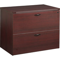 Office Star Napa Collection 2-Drawer Lateral File, Assembled, Mahogany-Features 1” top and end panels