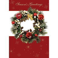 Season Greetings, Wreath, 18 Pack-Printed on premium coated card stock