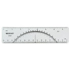 C-THRU Imperial Protractor Ruler, 6", Clear, 12 Pack-Laminated for durability