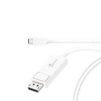 j5Create - JCA141 Câble USB-C vers DisplayPort 4K - Blanc-Connecteur compact USB-C™ réversible