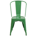 Flash Furniture Green Metal Indoor-Outdoor Stackable Chair-Stackable Bistro Style Chair