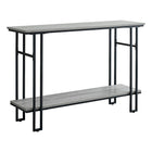 Monarch Specialties - 3576 Table D'Appoint 48 po L - Console D'entrée Gris/Noir-Deux surfaces spacieuses et solides au fini d'aspect bois en gris qui vous offrent amplement d'espace