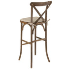 Flash Furniture HERCULES Series Dark Antique Wood Cross Back Barstool with Cushion - 2 Pack-Dark Antique Finish