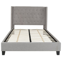 Flash Furniture Riverdale Full Size Tufted Upholstered Platform Bed - Light Grey Fabric-Platform Bed