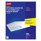 Staples #10 Window Security Envelopes with Gummed Flaps - 4-1/8" x 9-1/2" - White - 500 Pack-Versatile #10 envelopes are ideal for mailing letters, cheques, billing statements, invoices and more