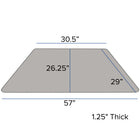 Flash Furniture Mobile 29.5"W x 57.25"L Trapezoid Grey Thermal Laminate Activity Table - Standard Height Adjustable Legs-Scratch and Stain Resistant Surface