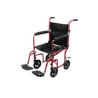 Drive Medical Flyweight Transport Wheelchair with Removable Wheels, Red-Red, Aluminum