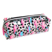 Fashion Stationery Thunderbolt Pencil Case - 8.27" x 2.95" x 2.76" - Clear/Black/Pink-Ideal for holding pens, pencils and small accessories