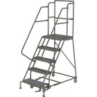 Tri-Arc Manufacturing Deep Top Step Rolling Ladder, Platform Height: 50", No. of Steps: 5, Step Width: 24" (KDSR105242-D2)-No. of Steps: 5
