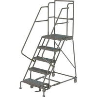 Tri-Arc Manufacturing Deep Top Step Rolling Ladder, Platform Height: 50", No. of Steps: 5, Step Width: 24" (KDSR105242-D2)-No. of Steps: 5
