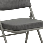 Flash Furniture HERCULES Premium Curved Triple Braced & Double Hinged Fabric Metal Folding Chair - Grey-Double-Hinged