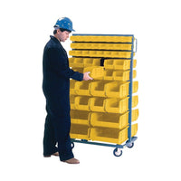 Kleton Mobile Bin Racks - Double Sided - Rack & Bin Combination, Double-Sided, 96 Bins, 36"W x 24"D x 63"H-Capacity: 1000 lbs.