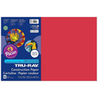 Pacon Tru-Ray Construction Paper  - 12" x 18" - Holiday Red - 250 Sheets (PAC102994)-Heavy 76 lb. 100% vat-dyed sulphite with longer, stronger fibers.