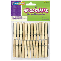 Creativity Street Extra Large Spring Clothespins - Natural - 3.38" - 200 Pack (CK-365801)-Natural color