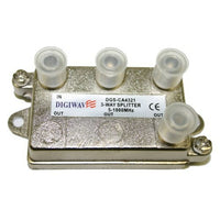 Digiwave DGSCA4321 3-Way Splitter (5-1000Mhz), 0.8" x 1.5" x 3.3", Silver-Digiwave 5-1000MHz 3-Way Splitter achieves 1 GHz frequency by employing printed circuit board technology.