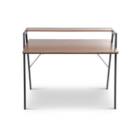 Can-Bramar Encora Writing Desk - Matte Black and Walnut-Writing Desk designed in the contemporary style
