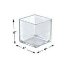 Azar Displays Cube Crystal Styrene Bin, 4 Pack (556304)-Dimensions: 4"H x 4"W x 4"D