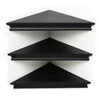 kieragrace Providence Reilly Triangle Corner Shelf - Set of 3, Black, 11", Matte Finish-Set: comes with a total of 3 same-sized corner wall shelves