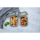 Minimal Silicone Food Storage Container - Grey - 460ml - Set of 2-Patented leak-proof design