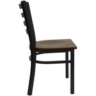 Flash Furniture HERCULES Series Black Ladder Back Metal Restaurant Chair - Mahogany Wood Seat-Ladder Back Design