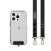 SwitchEasy MagEasy Strap Card with Detachable Neckstrap and Phone Lanyard - 20mm Strap - Black-No need to compromise between form and function