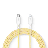 LOGiiX Vibrance Connect USB-C to Lightning - Yellow-Colourful & ultra-durable 1.5m charging cable to fast charge Apple devices