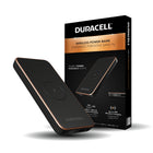 Duracell Core 10 Wireless Powerbank - Black-This portable charger includes three charging ports including USB-C, USB-A and 15W Wireless charging pad for cable-free charging