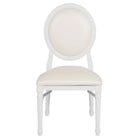 Flash Furniture - Chaise King Louis de la série HERCULES à dossier et siège en vinyle blanc et cadre blanc-Style classique