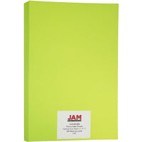 JAM Paper Bright Colour Tabloid Paper, 11 x 17, 24lb Astrobright Terra Lime Green, 100 Pack (16728460)-Dimensions: 17"L x 11"W
