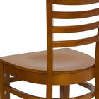 Flash Furniture HERCULES Series Ladder Back Cherry Wood Restaurant Chair-Mortise and Tenon Style Construction with metal wood screw reinforcements
