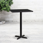 Flash Furniture 24'' Square Laminate Table Top, Black with 22'' x 22'' Bar-Height Table Base (XUBK2424T2222B)-Top Size: 24"W x 24"D