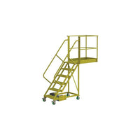 Tri-Arc Unsupported 60" Cantilever Rolling Ladder, Perforated, 92" x 30" (UCU500640246)-Frame Material: Steel