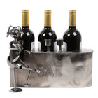 Truu Design Bar Natural Finish Iron Wine Holder, 12 x 10 inches, Silver-Hand crafted wine bottle holder with high level of detail