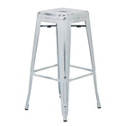 OSP Designs 30" Metal Barstool, Antique White, 4 Pack-30" Antique metal barstool