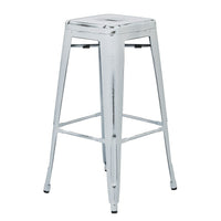 OSP Designs 30" Metal Barstool, Antique White, 4 Pack-30" Antique metal barstool