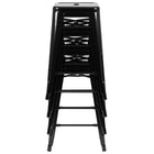 Flash Furniture 24" Bar Stool - Stackable - Black - 4 Pack (4ET3132024BKR)-Space Saving Backless Design