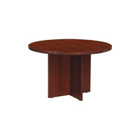 Office Star Napa Collection 47" Round Conference Table, Mahogany-Conference table features 1-1/2”-thick tops and legs