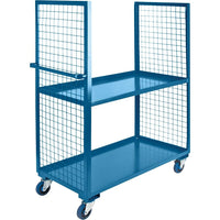 Kleton – Chariot en treillis métallique, 2 tablettes, acier, 24 x 63 x 39 po, à deux côtés (ML162)-Nombre de tablettes : 2