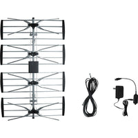 Electronic Master Outdoor TV Antenna with Booster, 33" x 20.4" x 4", Silver-Strong performance across channels 2-69 best for UHF spectrum (21-69)