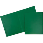 JAM Paper Plastic Heavy Duty Two Pocket Folders, Green, 6 Pack-Green Plastic Folders