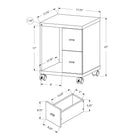 Monarch Specialties 7056 2-Drawer Office Cabinet - Dark Taupe-Dimensions: 18"L x 18"W x 23"H