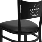Flash Furniture HERCULES Series Black Coffee Back Metal Restaurant Chair - Black Vinyl Seat-CA117 Fire Retardant Foam