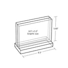 Azar Horizontal Acrylic Block On Acrylic Base, 8.5" x 5.5" (104518)-Clear Acrylic