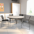 Flash Furniture 48" Round Grey Thermal Laminate Activity Table - Standard Height Adjustable Legs-16 Gauge Tubular Steel Legs