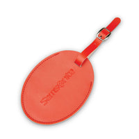 Samsonite Large Oval Vinyl ID Tag -  Varsity Red-Durable strap and buckle keep tag securely fastened en-route