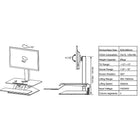 Merangue Motorized Standing Desk Workstation with Monitor Mount-Holds monitor sizes 12"-30"