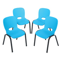 Lifetime Kids Stacking Chairs Bundle - Glacier Blue - 2 Pack-Steel frame with all-weather finish